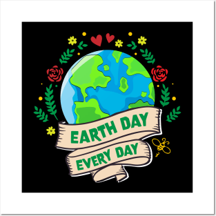 Earth Day Everyday Climate Vote Typographie Illustration Gift Posters and Art